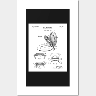 Toilet Seat Patent - Bathroom Art - Black And White Posters and Art